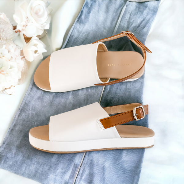 DELILAH White 1" Platform Sandals