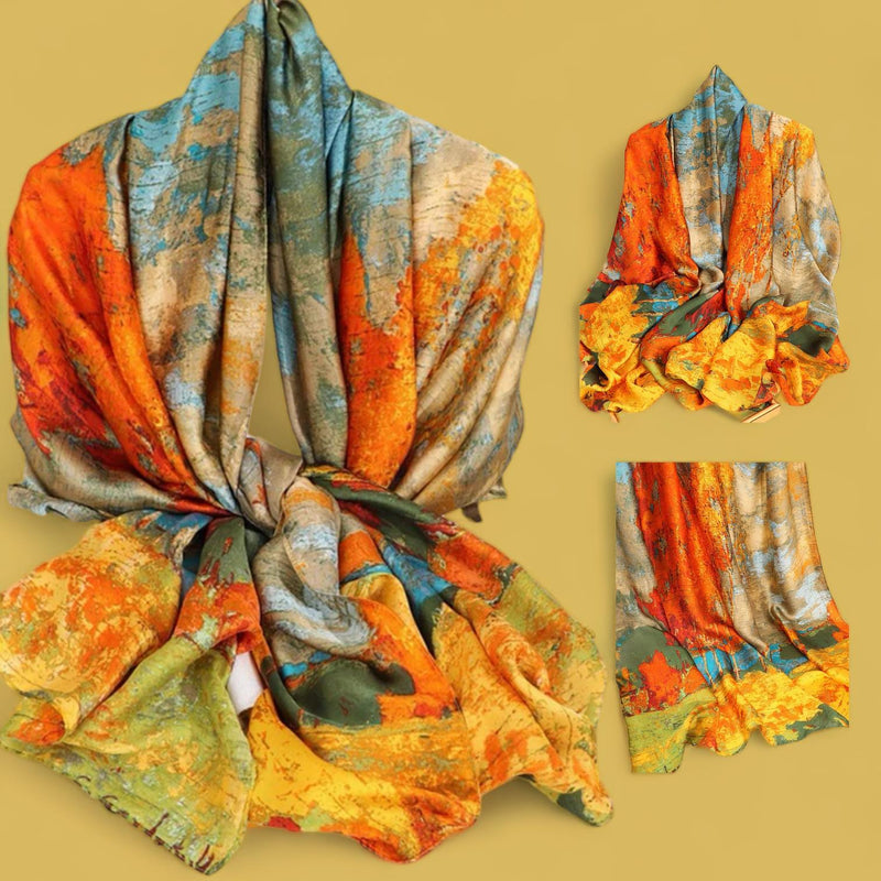 WRAP Large Silky Rectangular Printed Scarf