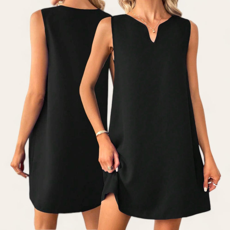 VERNICE Sleeveless Tank Dress with Neck Notch