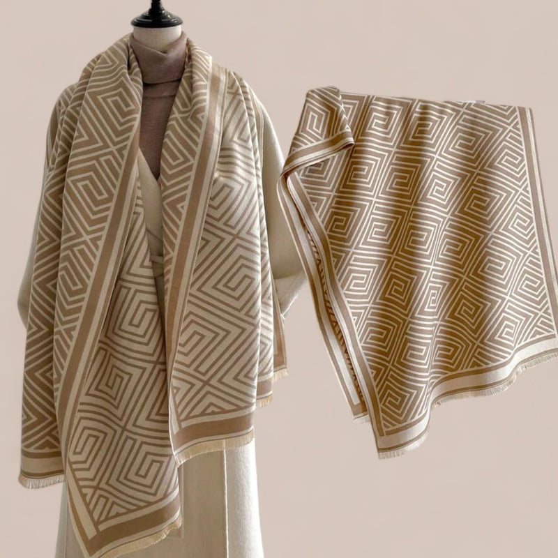 PREORDER WRAP Warm Jacquard Shawl Scarf