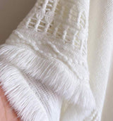 WRAP Hooded Loom Knit Cloak with Fringe