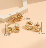 BLING 3Pairs Round Knot Style Earrings