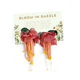 BLING Summer Floral Mix Media Tassel Earrings