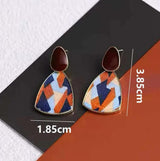 BLING Geo Colored Drop Stud Earrings