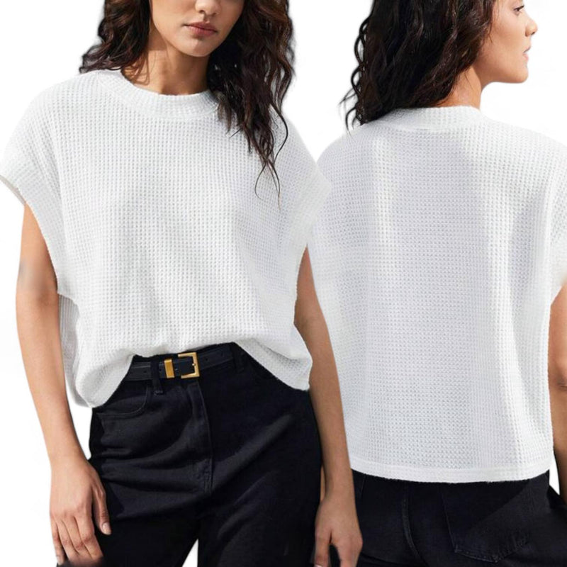 BLK Waffle Knit Square Loose Top