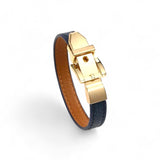 BLING Minimalist Skinny Leather Gold Hardware Bracelet