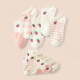 FOOTSIES 5pair Set Graphic Ankle Socks