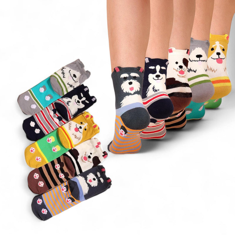 FOOTSIES 5pairs Set Graphic Knit Crew Socks