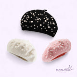 ROYALTEA STRT Bespoke Pearl Glam Fleece Beret Cap