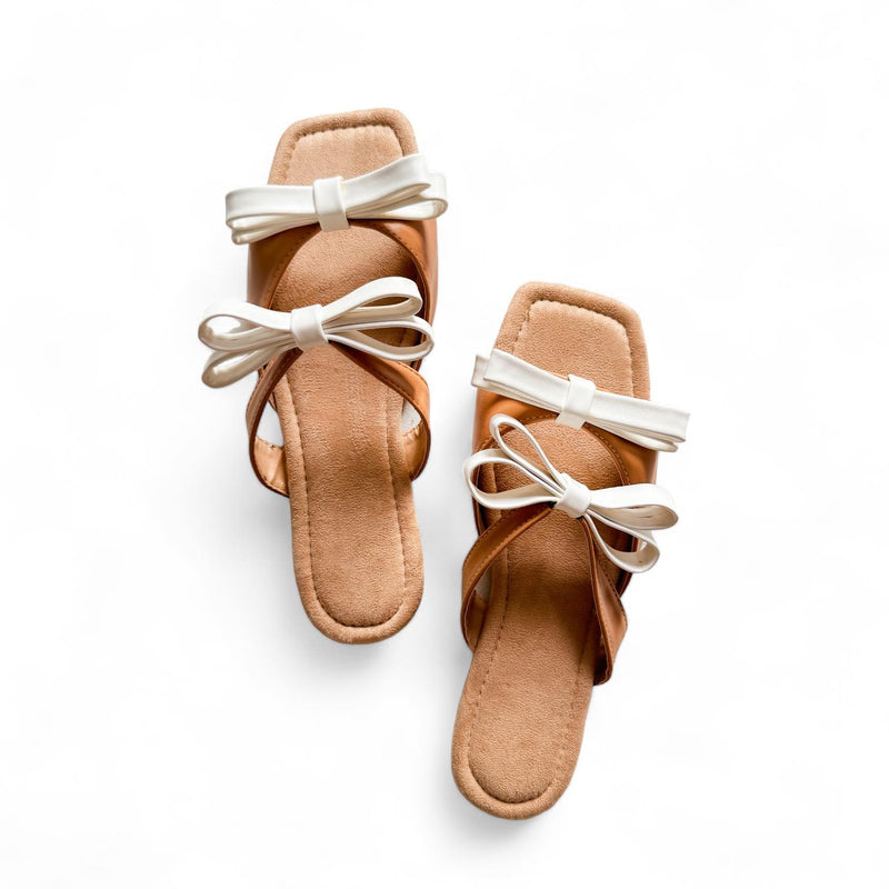 LILA Dainty Ribbon Strap Slip-On Flat Slides