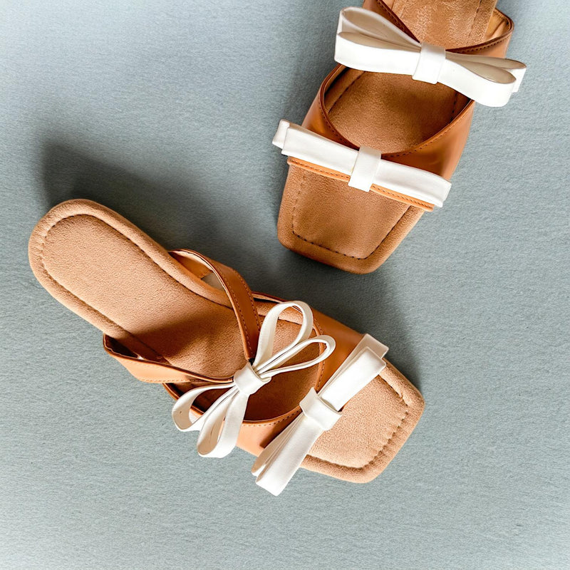 LILA Dainty Ribbon Strap Slip-On Flat Slides