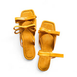 LILA Dainty Ribbon Strap Slip-On Flat Slides