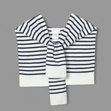 WRAP Stripes Shoulder Wrap Overlay Tie Knitted Cardigan