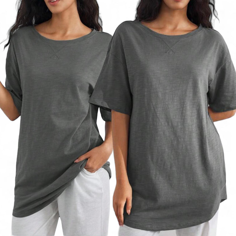 BLK Cotton Lounge Drop Shoulder Dress Tee