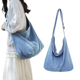 BOLSO Denim Twill Large Hobo Casual Utility Unisex Shoulder Crossbody Bag