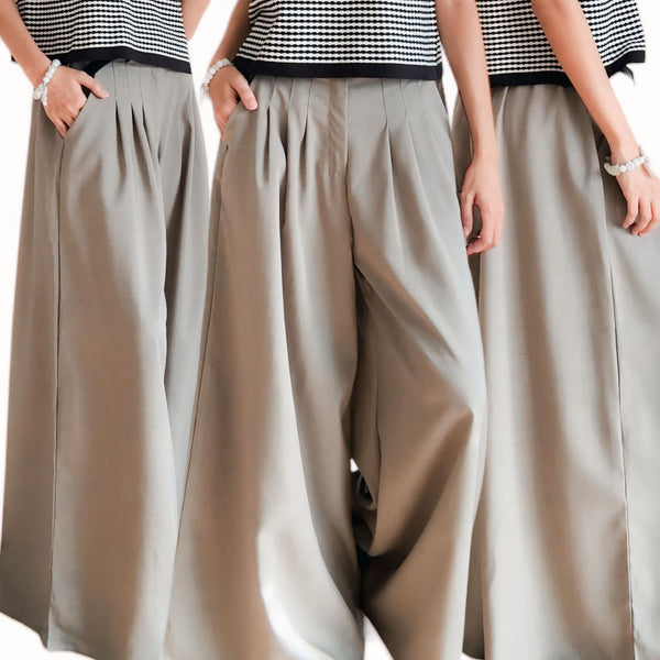 GBOSS Wide Leg Pants with Belt