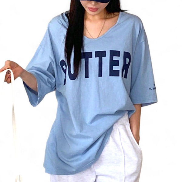 JERSY Cotton Butter Print Loose Tee Top