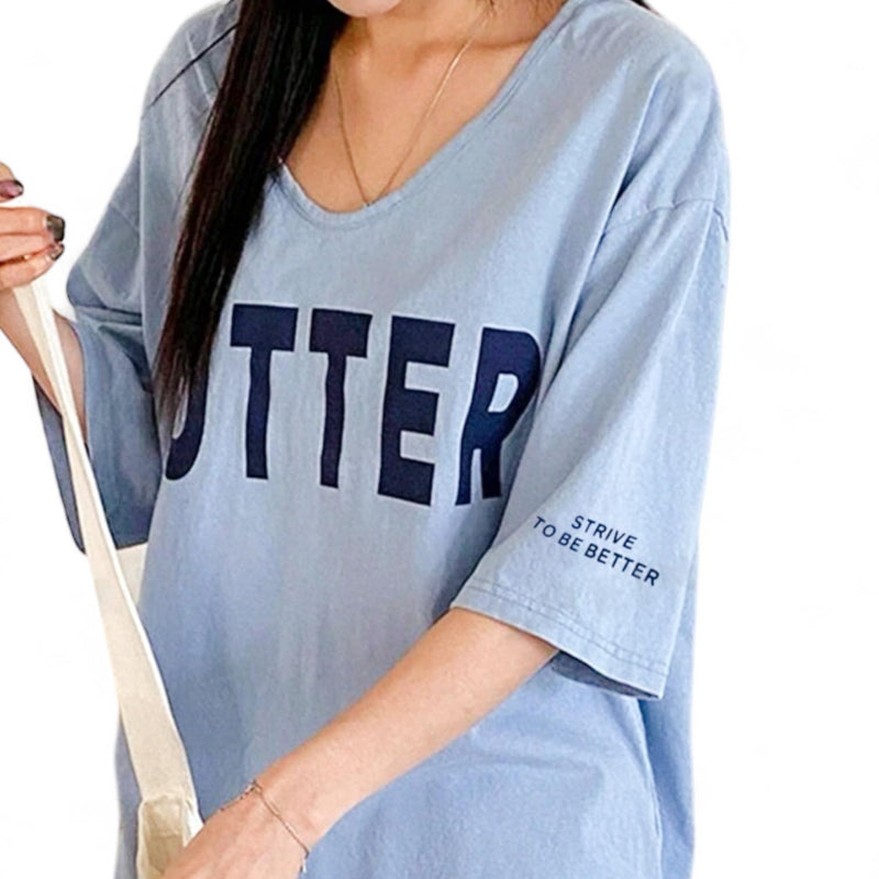 JERSY Cotton Butter Print Loose Tee Top