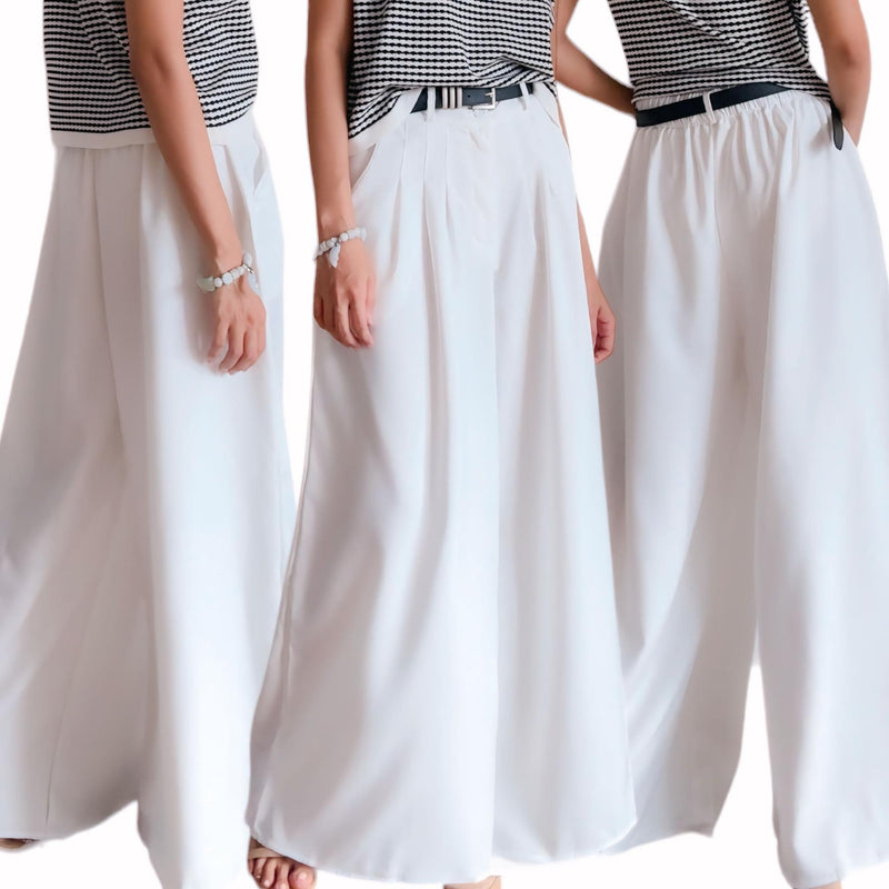 GBOSS Wide Leg Pants with Belt