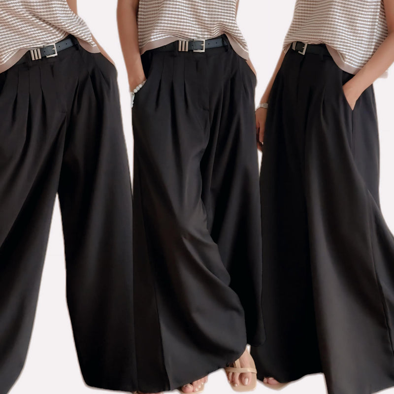 GBOSS Wide Leg Pants with Belt