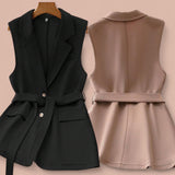 GBOSS Waterfall V Line Vest Belted Blazer