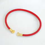 BLING Open C Shape Lucky Rope Gold Accent Bracelet