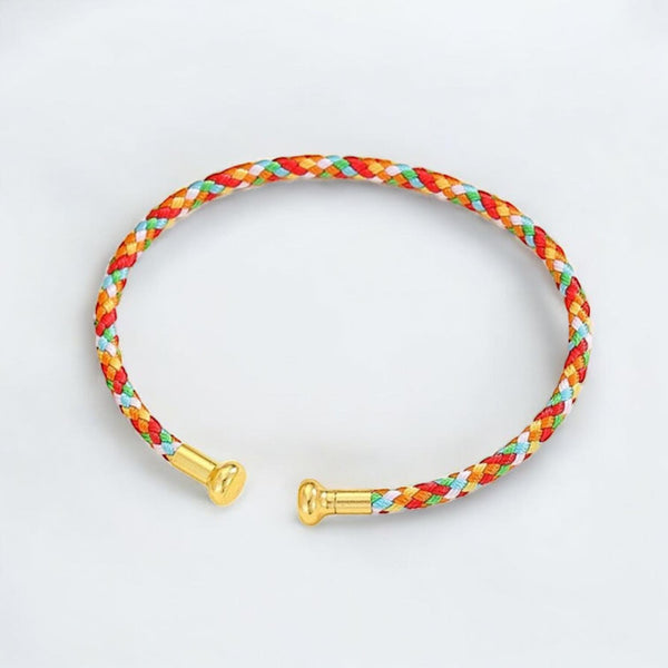 BLING Open C Shape Lucky Rope Gold Accent Bracelet