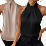 GBOSS Satin Halter Neck Elegant Blouse Top