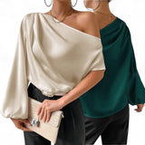 GBOSS Satin Venus Bishop Sophisticated Elegant Blouse Top