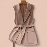 GBOSS Waterfall V Line Vest Belted Blazer