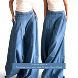 BILLIE Washed Denim Wide Leg Versatile Extra Long Pants Jeans