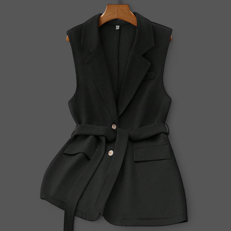 GBOSS Waterfall V Line Vest Belted Blazer