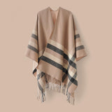 WRAP Warm Patterned Plaid Geometric Cape Shawl