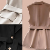 GBOSS Waterfall V Line Vest Belted Blazer