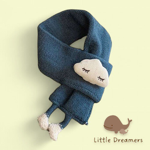 LITTLE DREAMERS Kids Winter Knitted Scarf with Cute Cloud