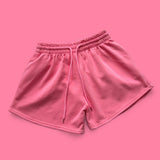 BLK Thick Candy Color Drawstring w Pocket Sweat Shorts