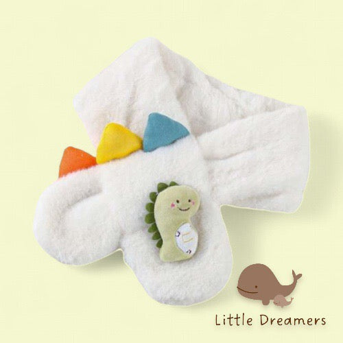 LITTLE DREAMERS Kids Plush Cute Dino Winter Scarf