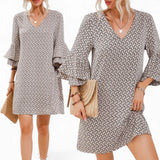 GYPSY Geo Print Bell Sleeves Short Dress