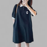 BLK Collared Button Casual Short Dress w Pocket