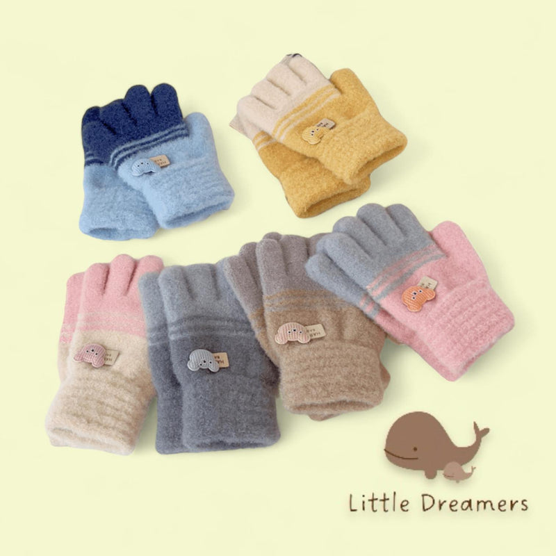 LITTLE DREAMERS Kids Winter Fleece Knit Cute Gradient Gloves 2-6yrs