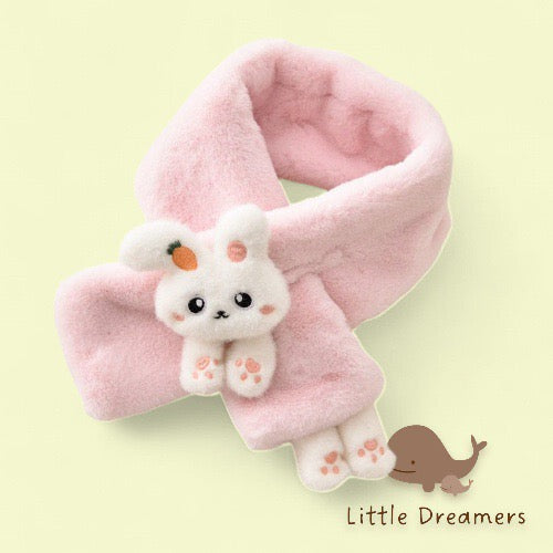 LITTLE DREAMERS Kids Plush Cute Bunny Scarf