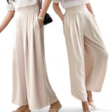 GBOSS Minimalist Loose Tailored Casual Woven Wide Leg Pants