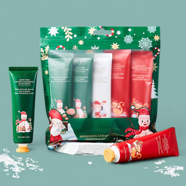 2SKN 5pc Set Christmas Holiday Theme Scent Hand Cream Gift