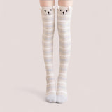 FOOTSIES Fleece Over the Knee Cute Bear Ears Warm Socks