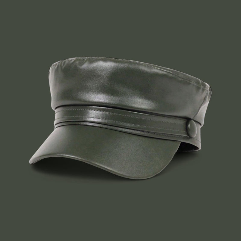 ROYALTEA STRT Leather Classic Newspaper Boy Hat Cap