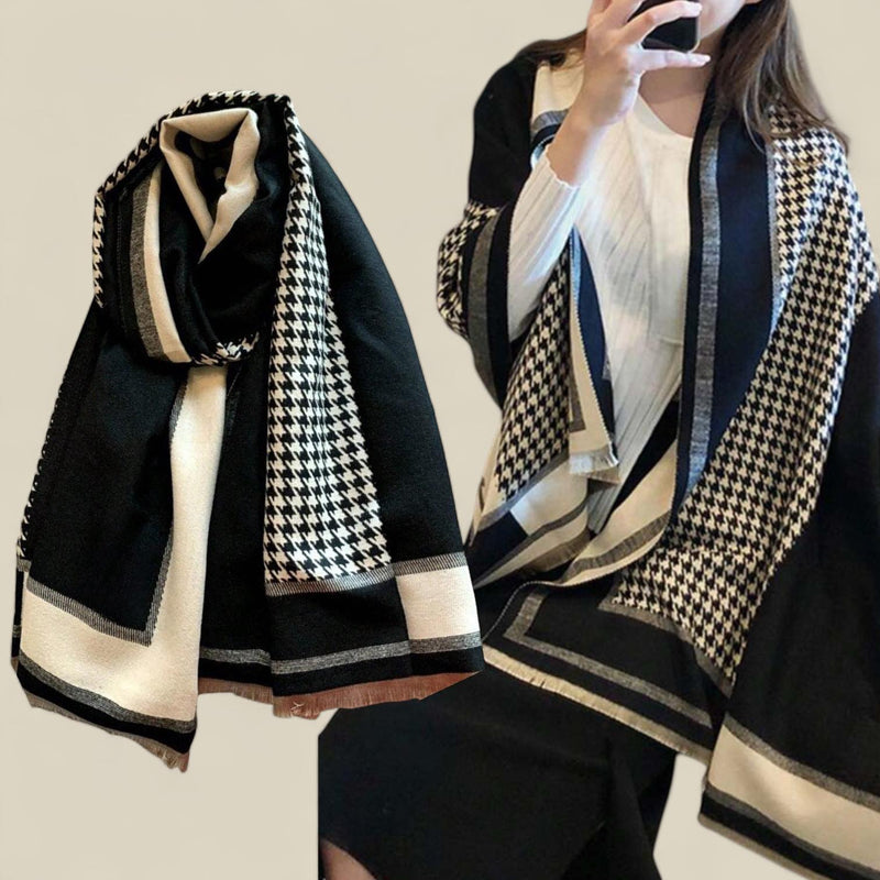 WRAP Black Series Warm Rectangular Jacquard Shawl