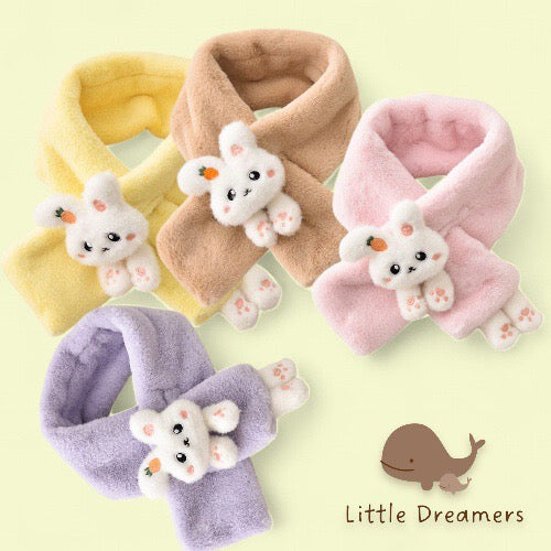 LITTLE DREAMERS Kids Plush Cute Bunny Scarf