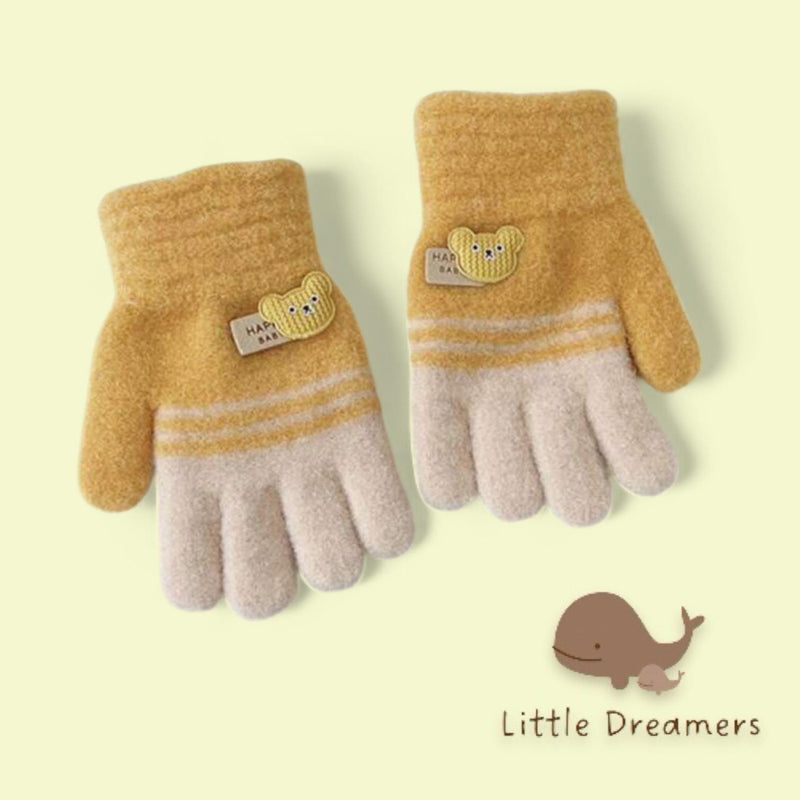 LITTLE DREAMERS Kids Winter Fleece Knit Cute Gradient Gloves 2-6yrs