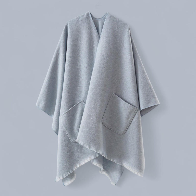 WRAP Warm Plain Cape Shawl with Pockets