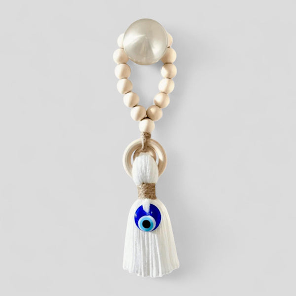 BLING Evil Eye Tassel Door Wood Beads Pendant